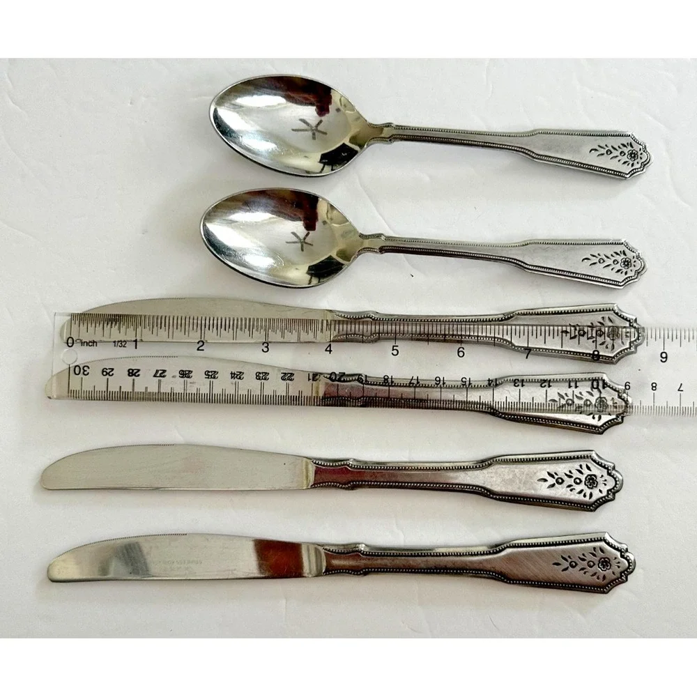 Stanley Roberts Rogers Co Stainless Brentwood Norcrest Pattern Knife Spoon 6 PC